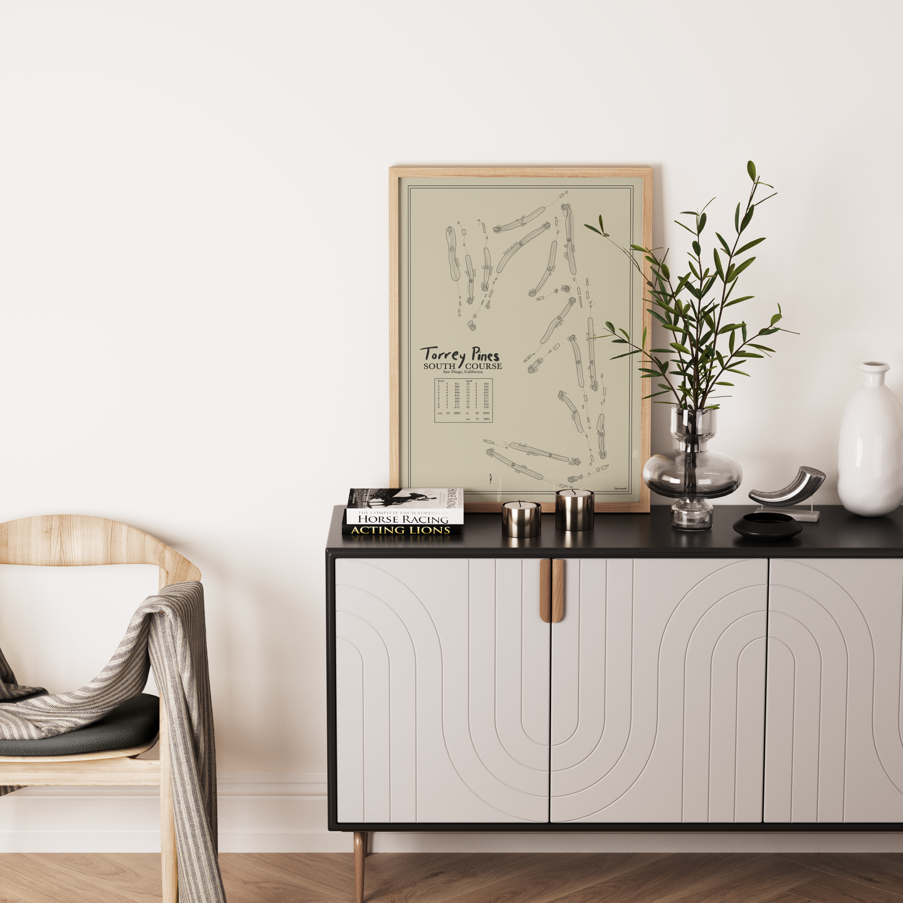 Torrey Pines South Golf Course - Hand-Drawn Map