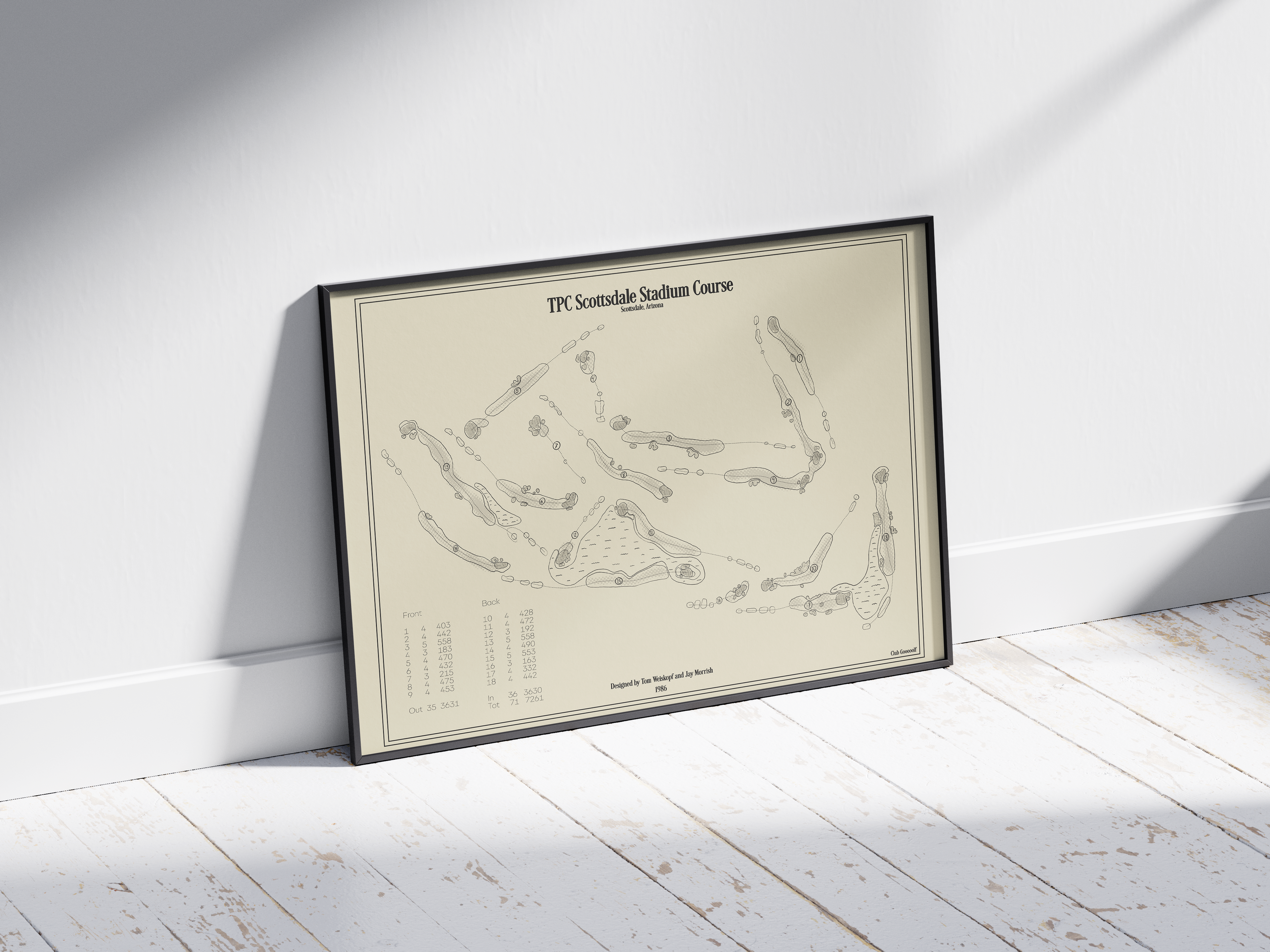 TPC Scottsdale Stadium Course - Hand-drawn Map